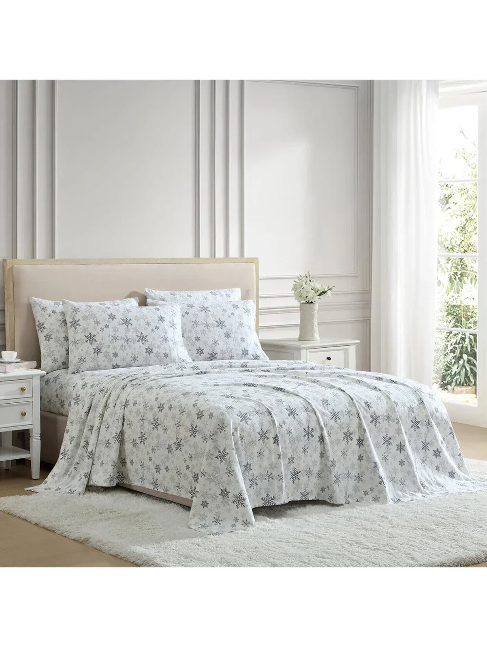 Lenox Flannel Sheet Set, KING Snow Day